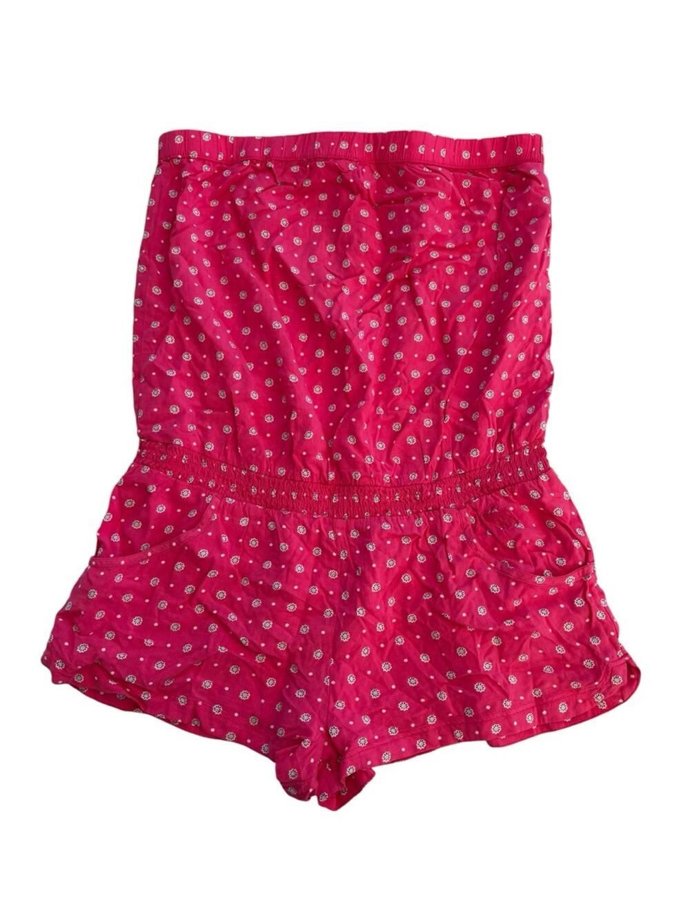 Abercrombie and Fitch small new Women's Pink Printed Strapless Shorts Romper